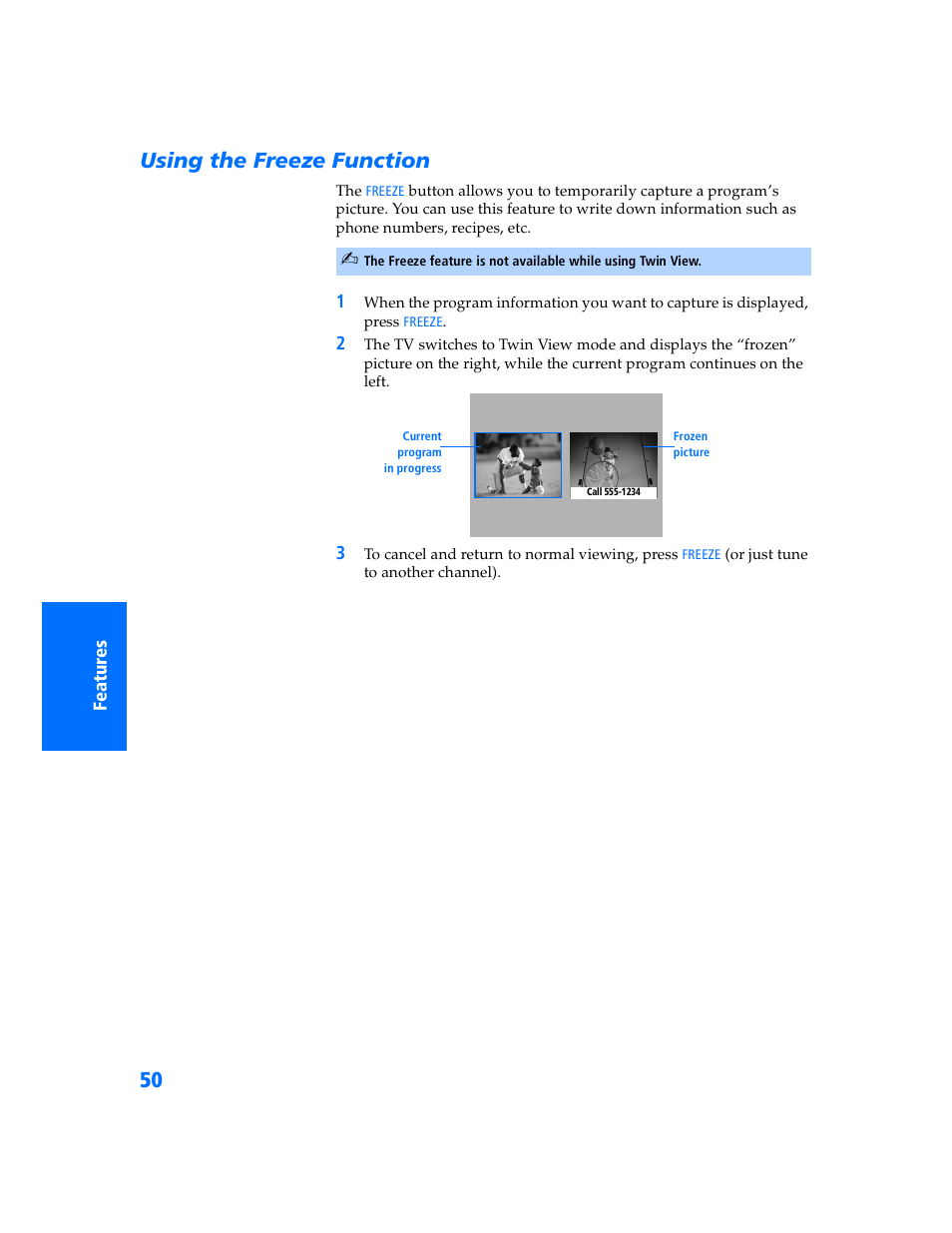Using the freeze function | Sony KV-32HS500 User Manual | Page 51 / 87