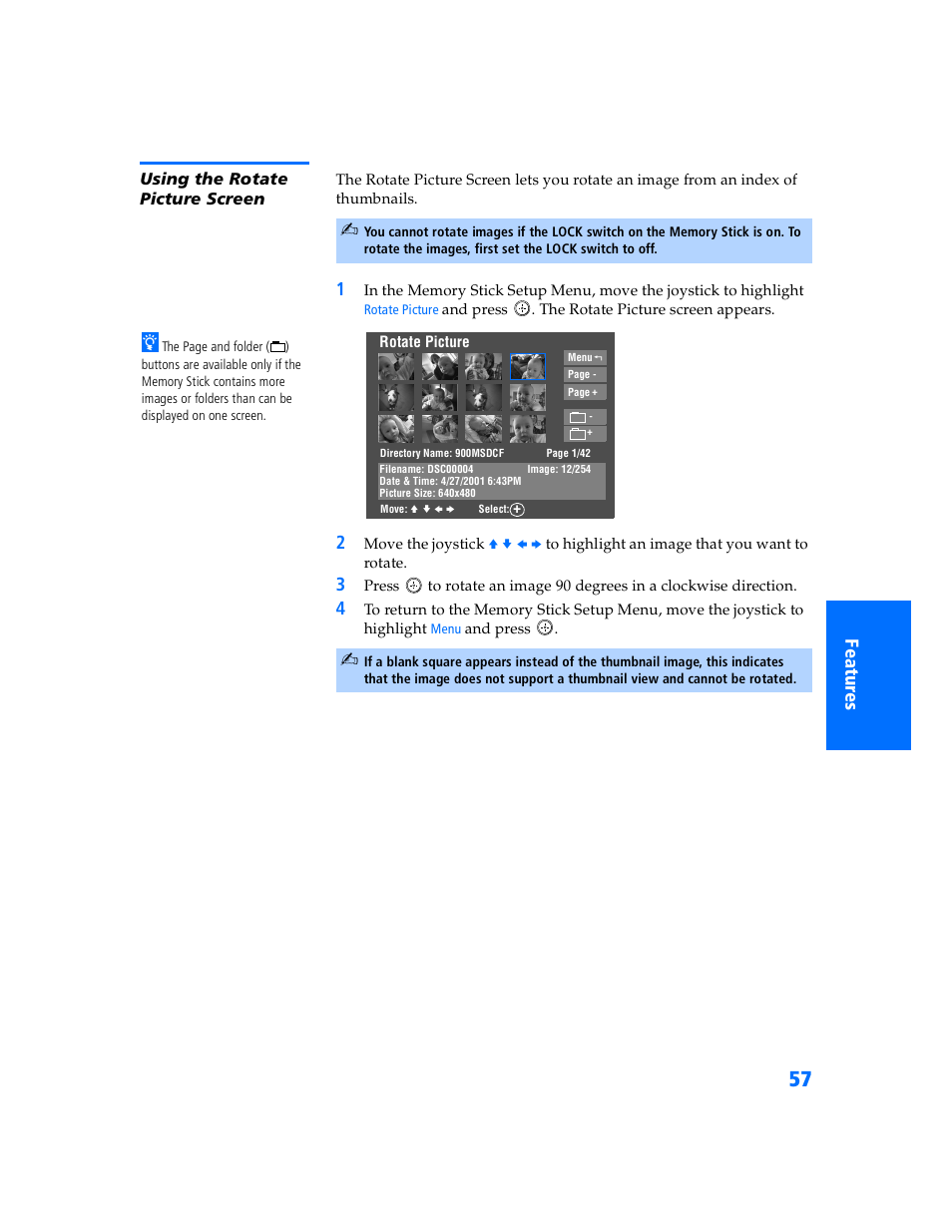 Using the rotate picture screen | Sony KV-32HS500 User Manual | Page 58 / 87