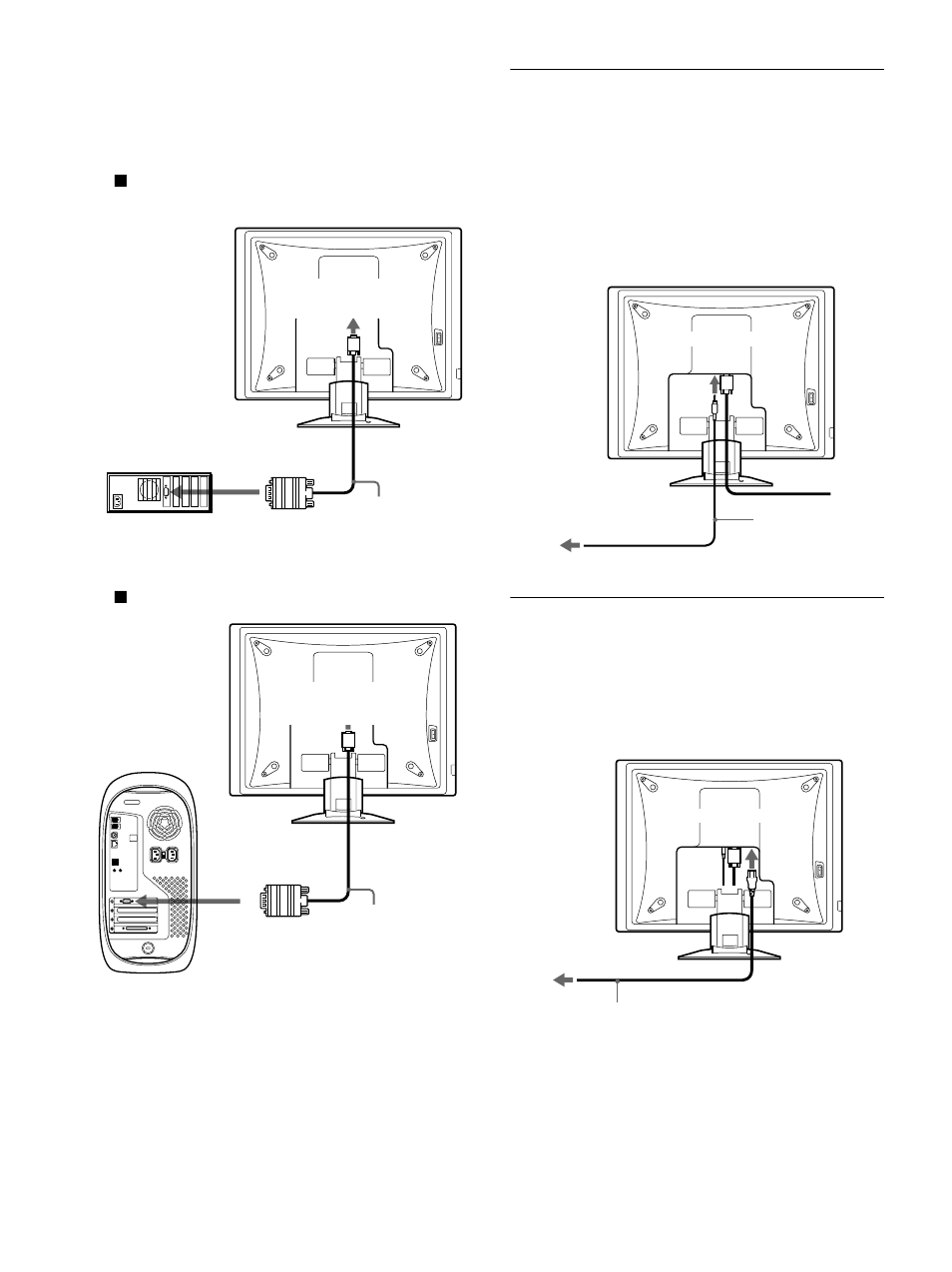 Réglage 3 : raccordez le cordon audio, Réglage 4 : branchez le câble d’alimentation, Réglage 3 | Réglage 4 | Sony SDM-X72 User Manual | Page 30 / 72