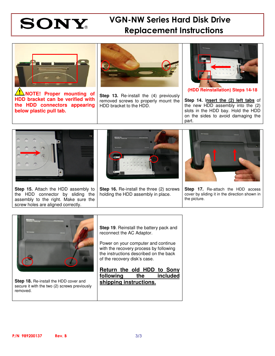 Sony VGN-NW150J User Manual | Page 3 / 3