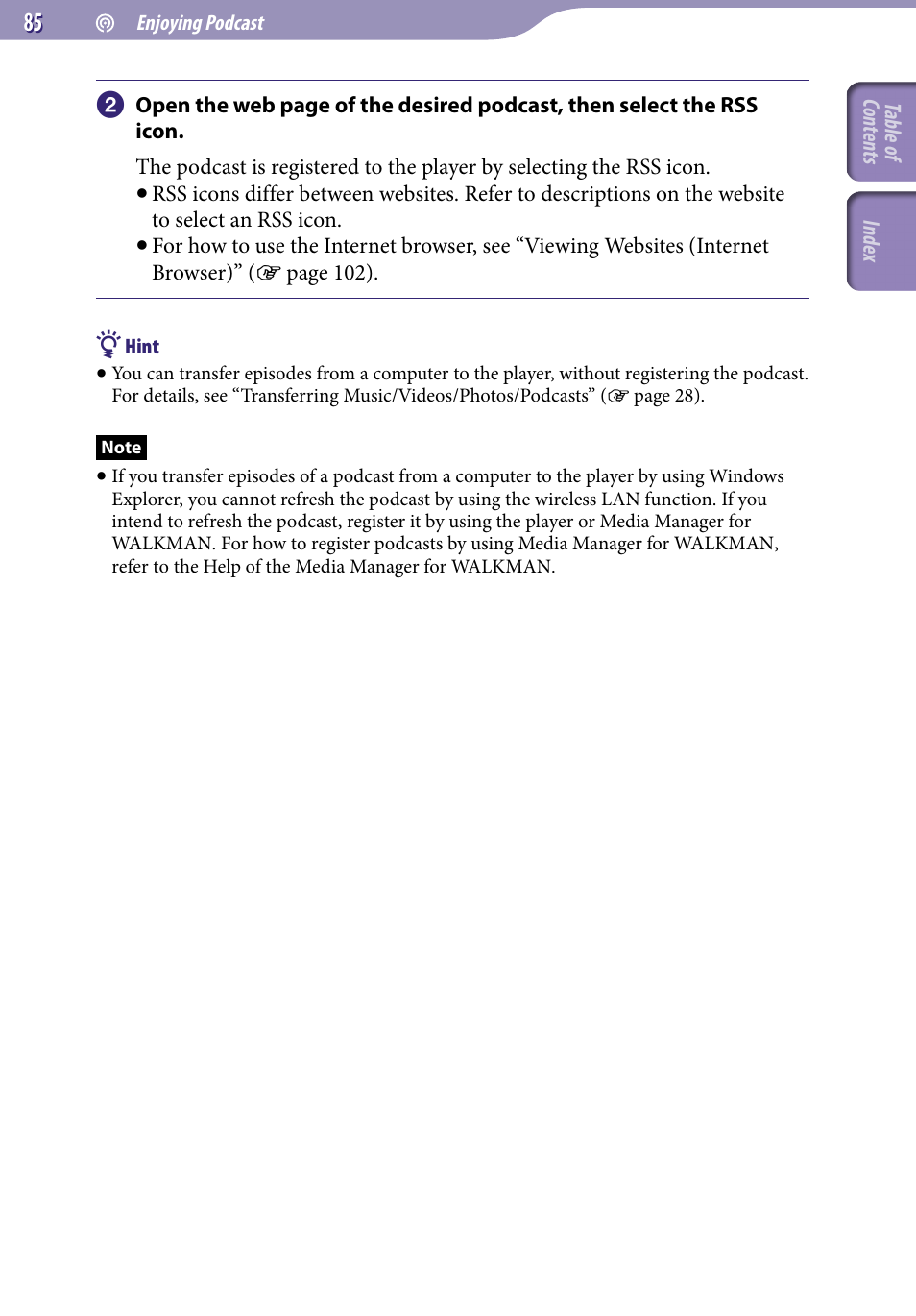 Sony NWZ-X1051F User Manual | Page 85 / 182