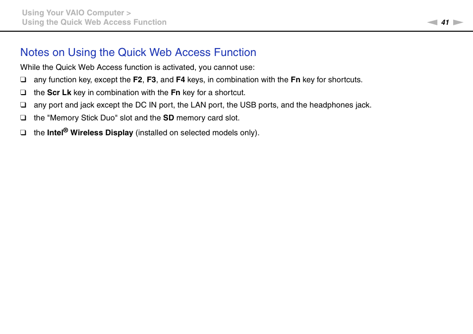 Sony VPCCA190X User Manual | Page 41 / 167