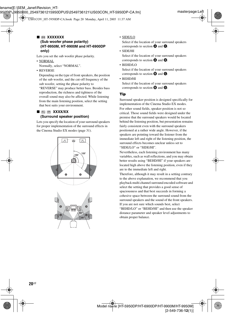 Sony HT-9900M User Manual | Page 20 / 60