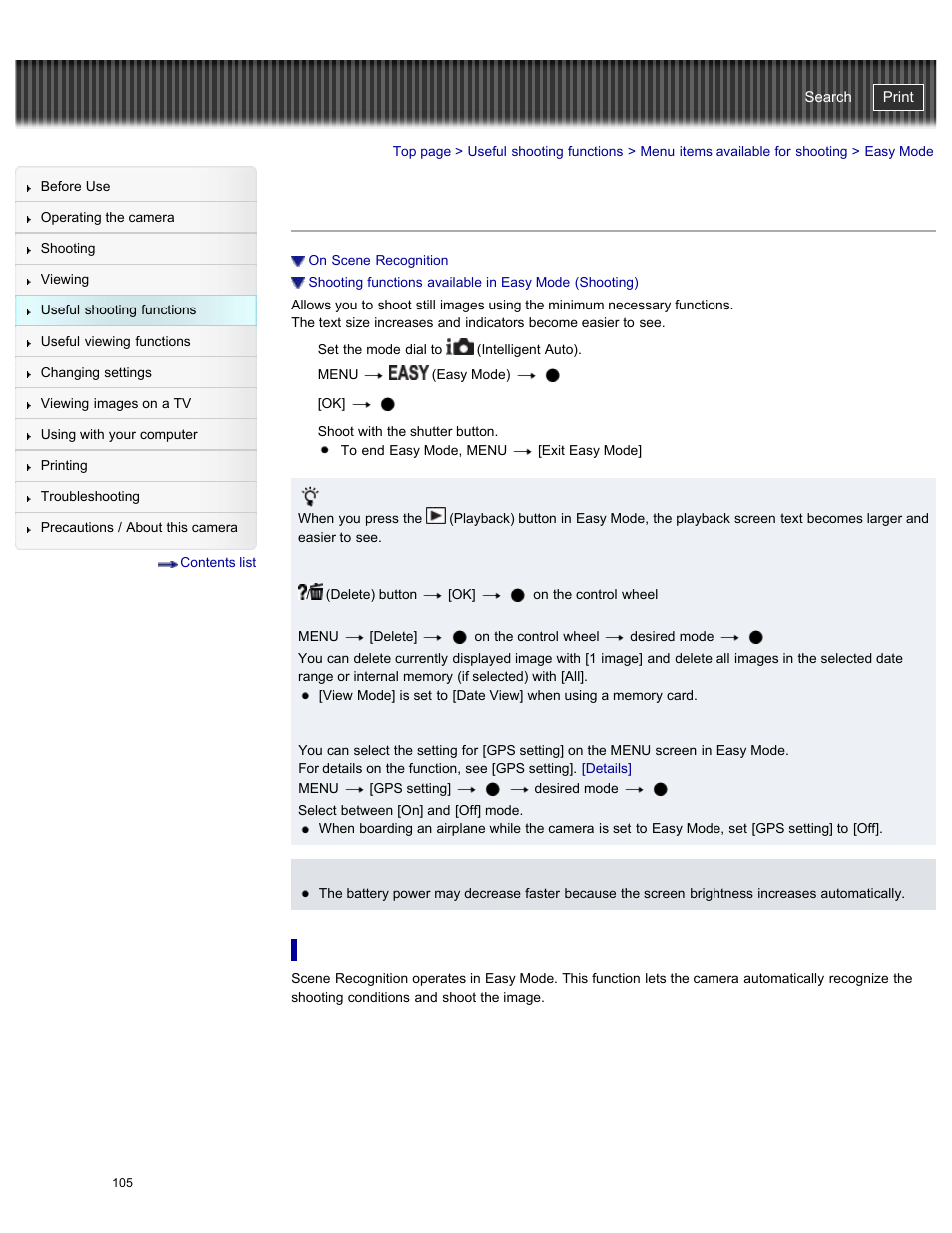 Easy mode, Cyber-shot user guide | Sony DSC-HX50V User Manual | Page 112 / 289
