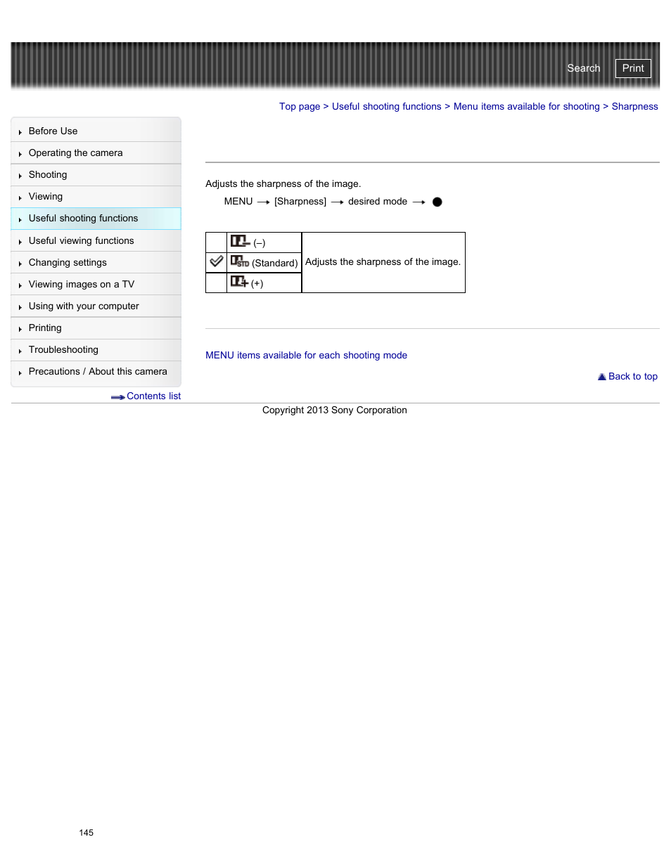 Sharpness, Cyber-shot user guide | Sony DSC-HX50V User Manual | Page 152 / 289