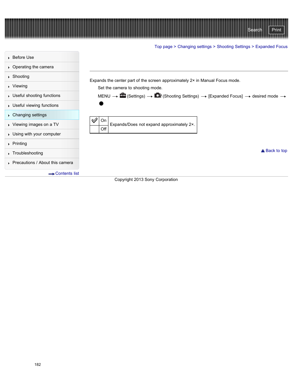 Expanded focus, Cyber-shot user guide | Sony DSC-HX50V User Manual | Page 189 / 289