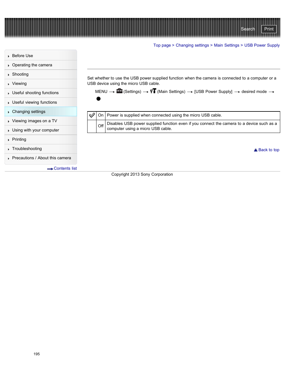 Usb power supply, Cyber-shot user guide | Sony DSC-HX50V User Manual | Page 202 / 289