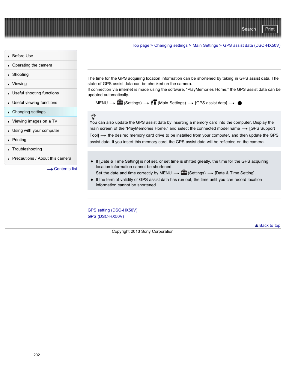 Gps assist data (dsc-hx50v), Details, Cyber-shot user guide | Sony DSC-HX50V User Manual | Page 209 / 289