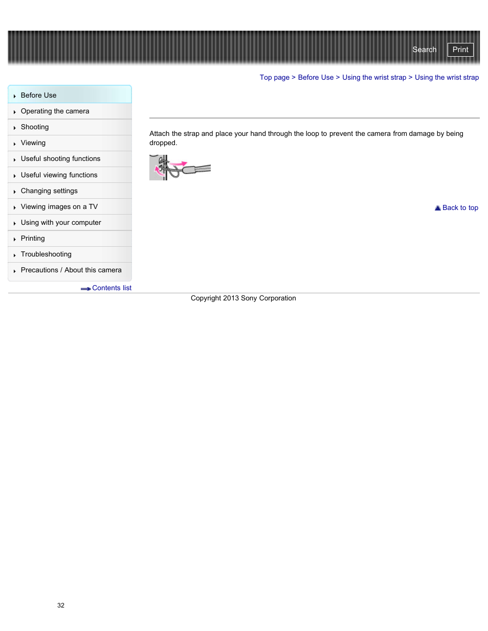 Using the wrist strap, Cyber-shot user guide | Sony DSC-HX50V User Manual | Page 39 / 289