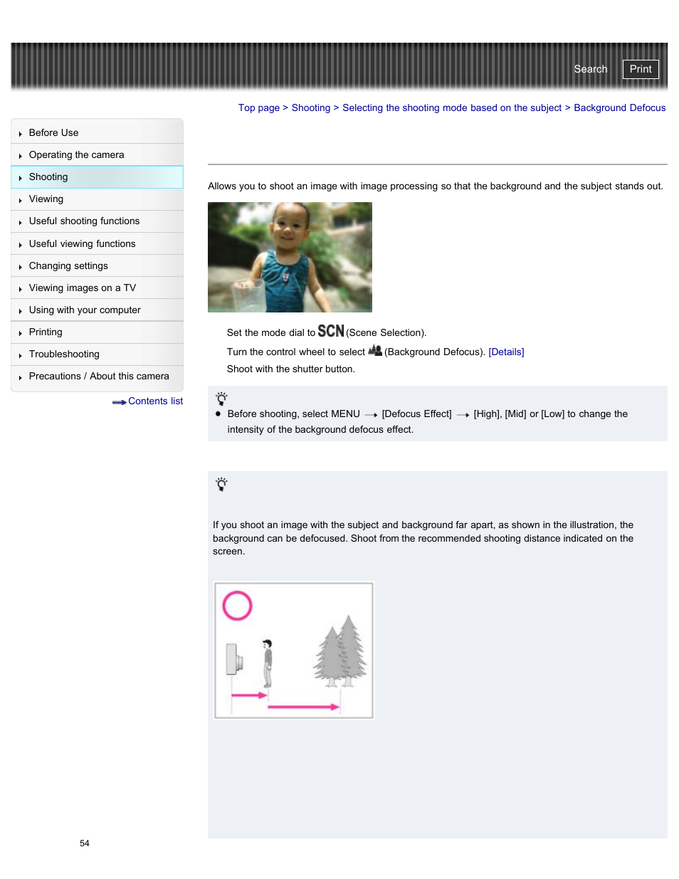 Background defocus, Cyber-shot user guide | Sony DSC-HX50V User Manual | Page 61 / 289