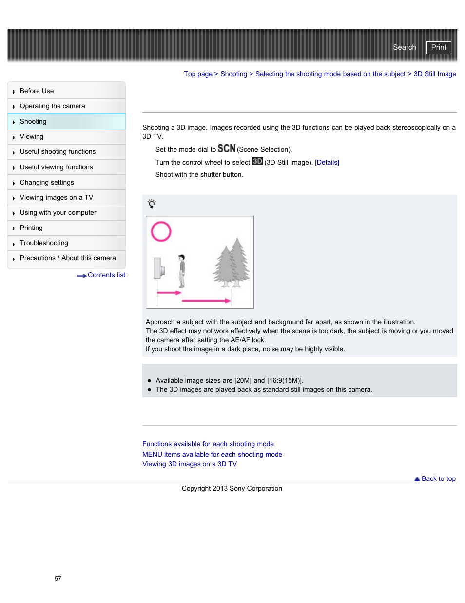 3d still image, Cyber-shot user guide | Sony DSC-HX50V User Manual | Page 64 / 289
