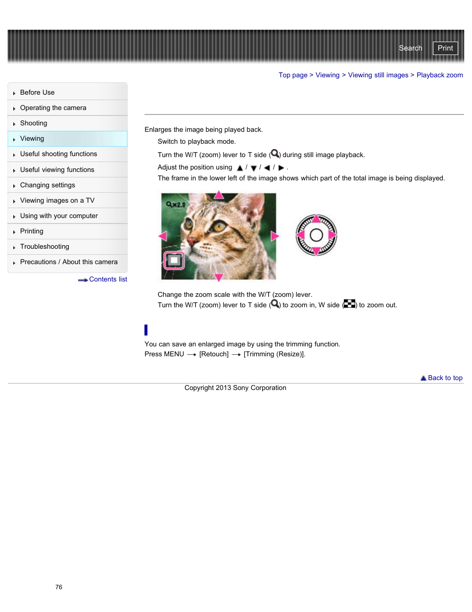 Playback zoom, Cyber-shot user guide | Sony DSC-HX50V User Manual | Page 83 / 289