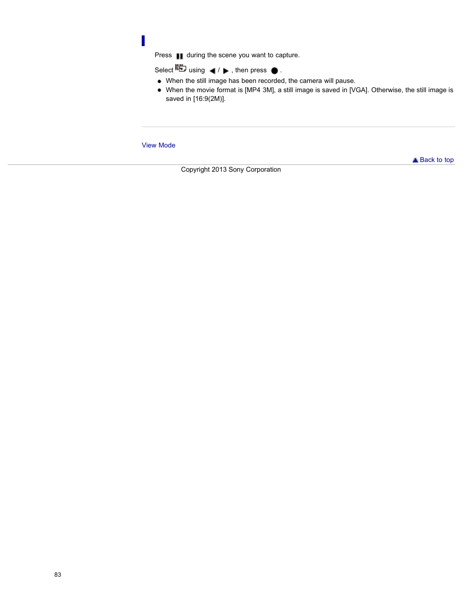 Capture a still image from a movie | Sony DSC-HX50V User Manual | Page 90 / 289