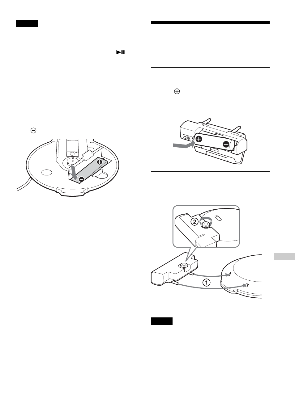 Using the dry battery | Sony D-NE900 User Manual | Page 35 / 44
