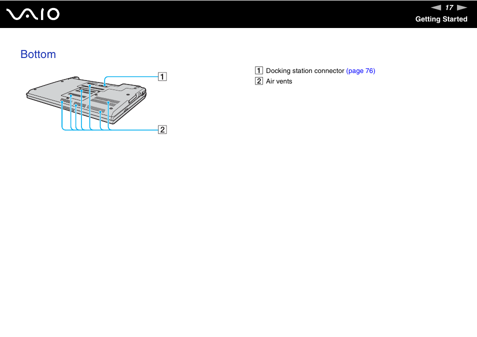 Bottom | Sony VGN-SZ660N User Manual | Page 17 / 225