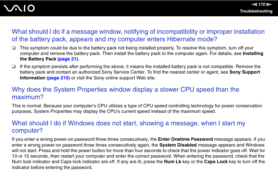 Sony VGN-SZ660N User Manual | Page 170 / 225
