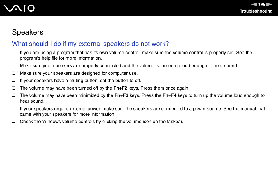 Speakers | Sony VGN-SZ660N User Manual | Page 199 / 225