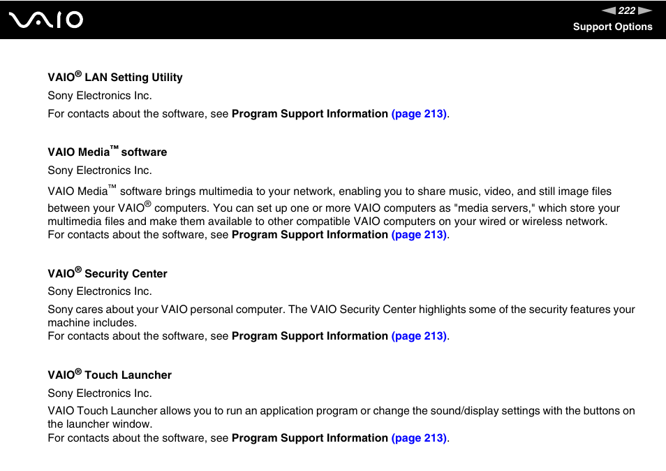 Sony VGN-SZ660N User Manual | Page 222 / 225