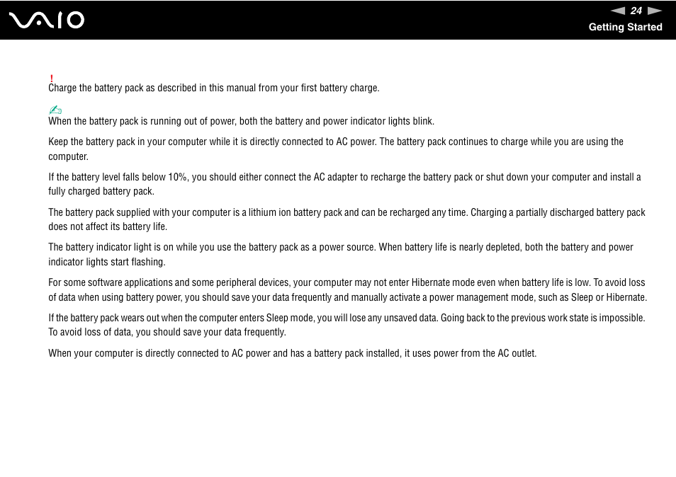 Sony VGN-SZ660N User Manual | Page 24 / 225