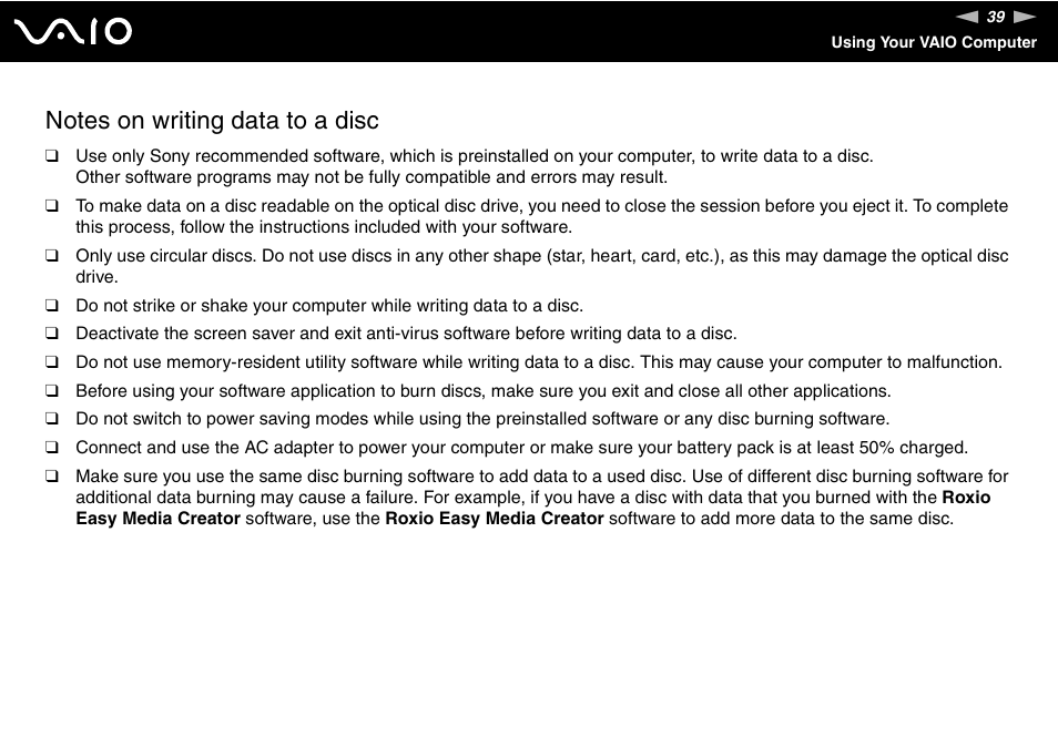 Sony VGN-SZ660N User Manual | Page 39 / 225