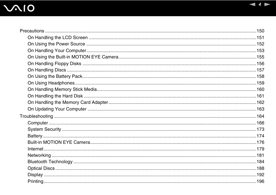 Sony VGN-SZ660N User Manual | Page 4 / 225