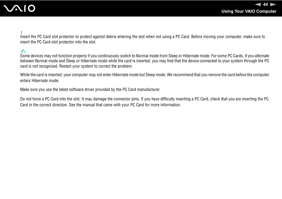 Sony VGN-SZ660N User Manual | Page 44 / 225