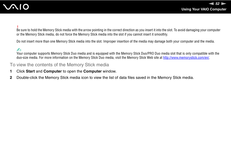 Sony VGN-SZ660N User Manual | Page 52 / 225