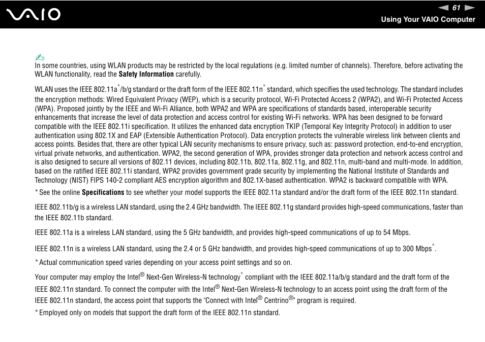 Sony VGN-SZ660N User Manual | Page 61 / 225