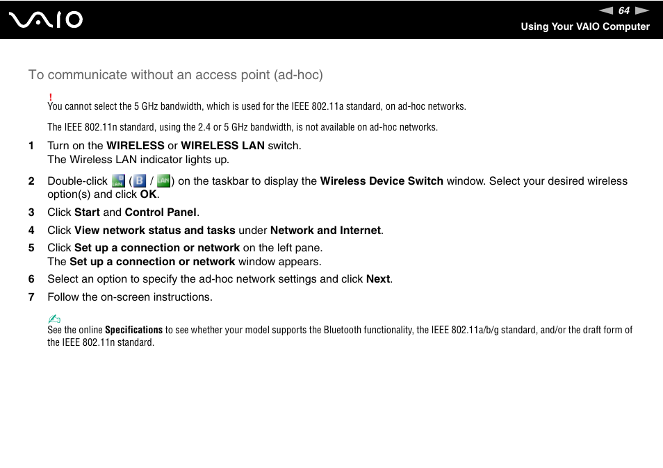 Sony VGN-SZ660N User Manual | Page 64 / 225