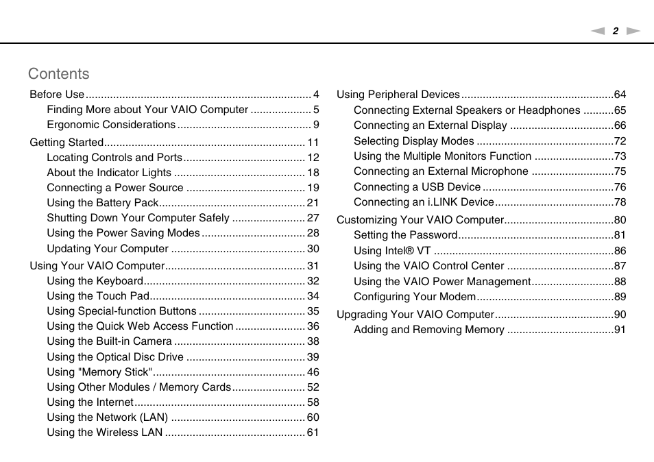 Sony VGN-NW226F User Manual | Page 2 / 152