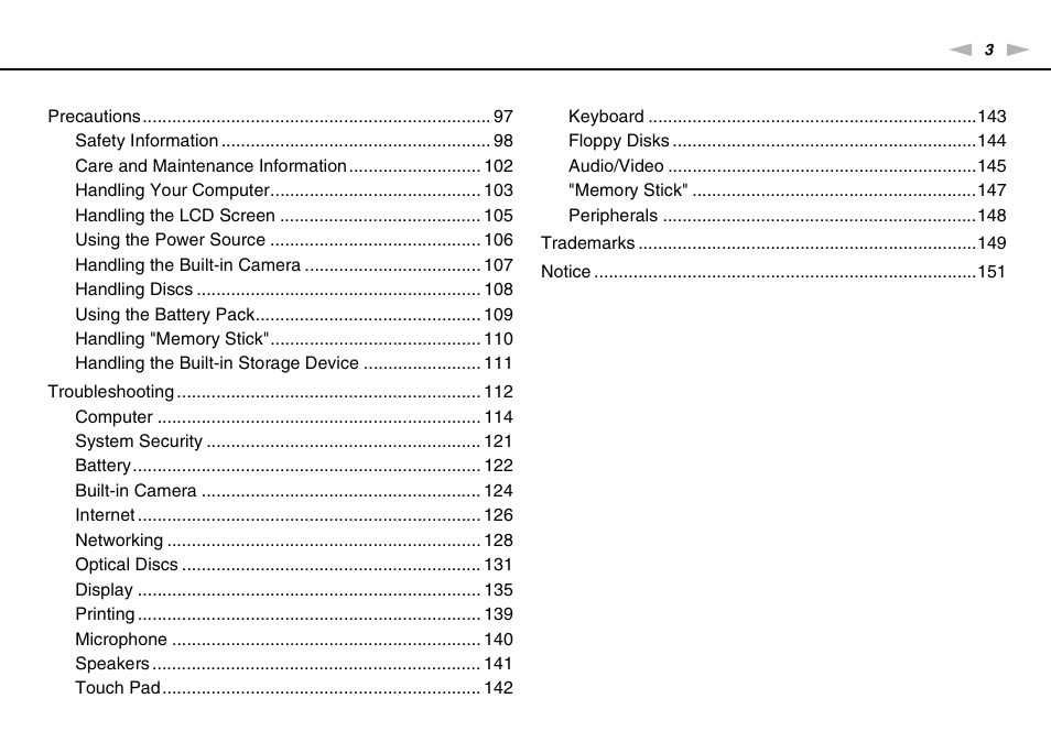 Sony VGN-NW226F User Manual | Page 3 / 152