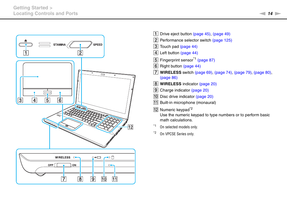 Sony VPCSE23FX User Manual | Page 14 / 212