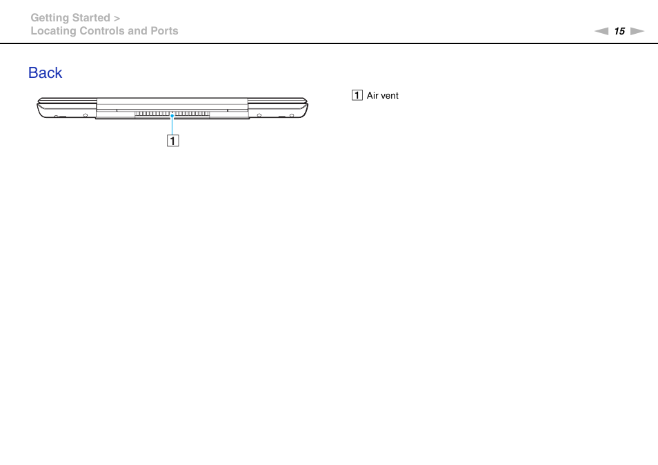 Back | Sony VPCSE23FX User Manual | Page 15 / 212