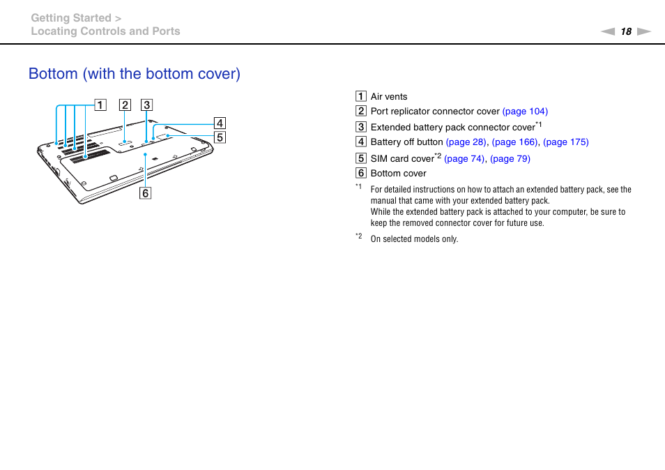 Bottom (with the bottom cover) | Sony VPCSE23FX User Manual | Page 18 / 212