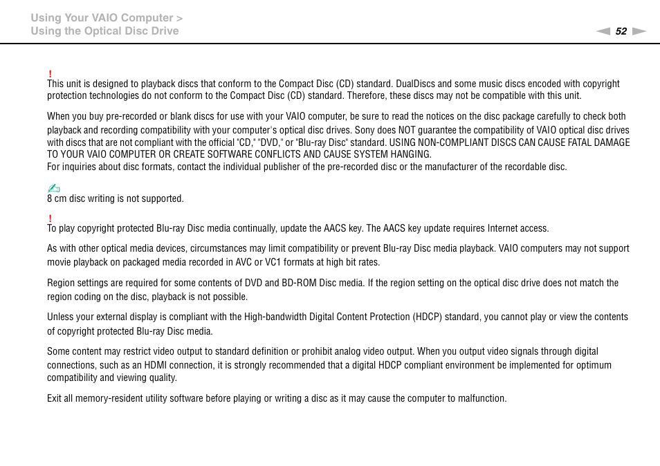 Sony VPCSE23FX User Manual | Page 52 / 212