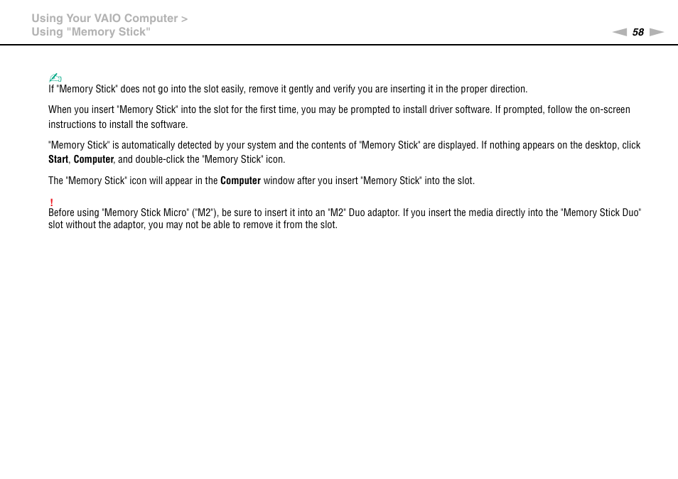 Sony VPCSE23FX User Manual | Page 58 / 212