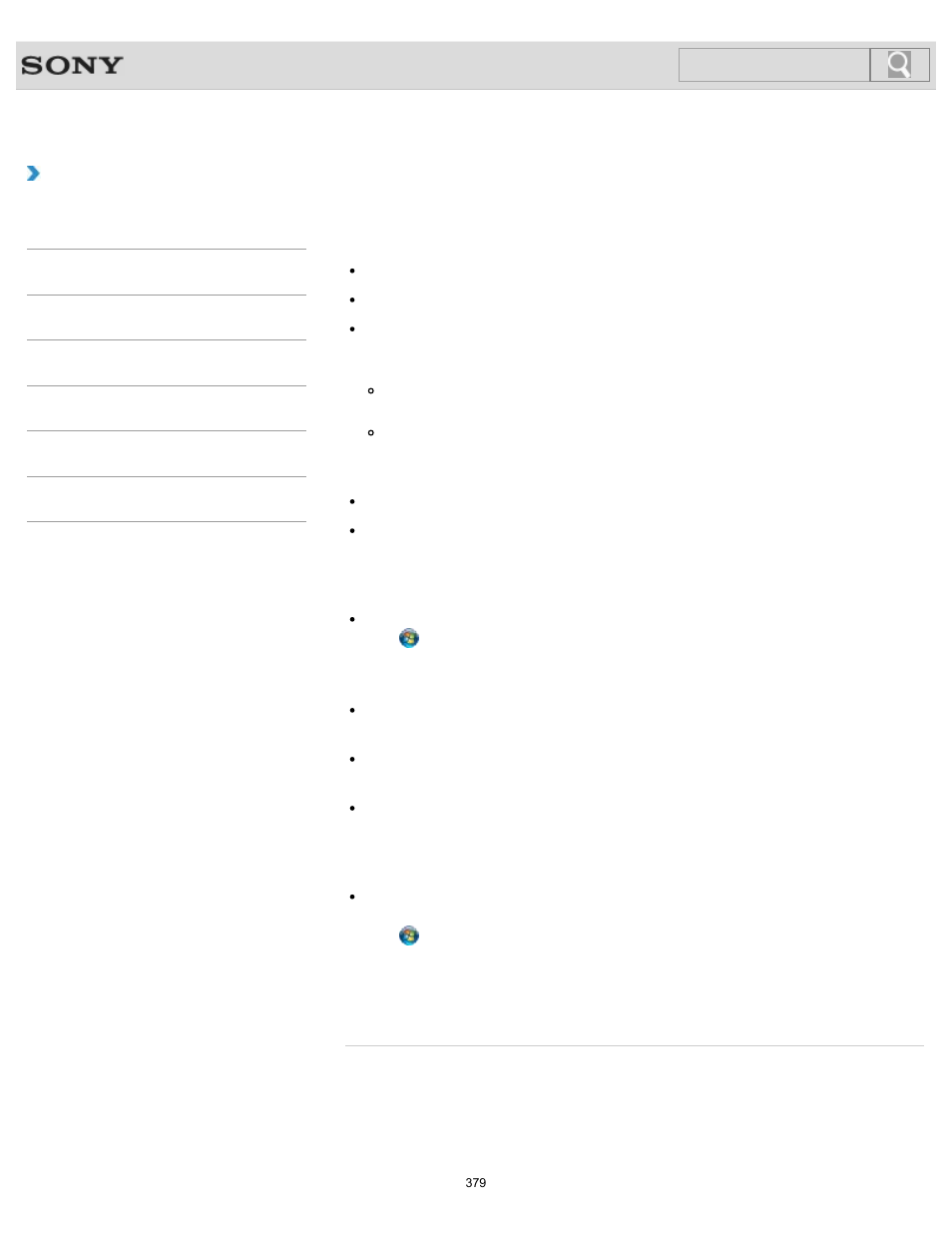 Troubleshooting, Search | Sony SVS1511BFXB User Manual | Page 379 / 407
