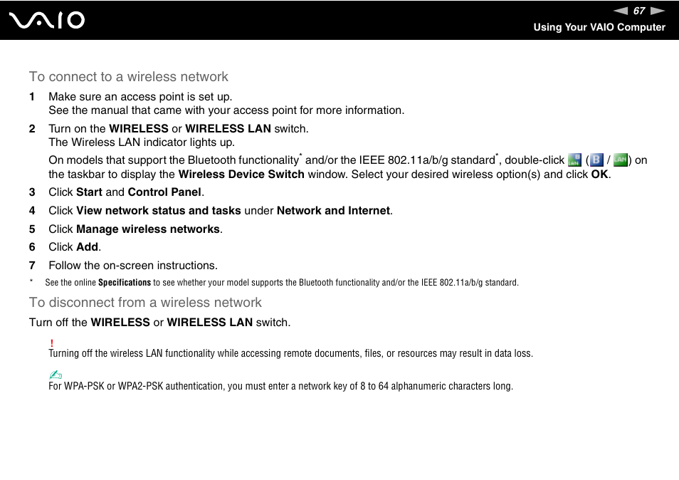 Sony VGN-SZ440 User Manual | Page 67 / 239