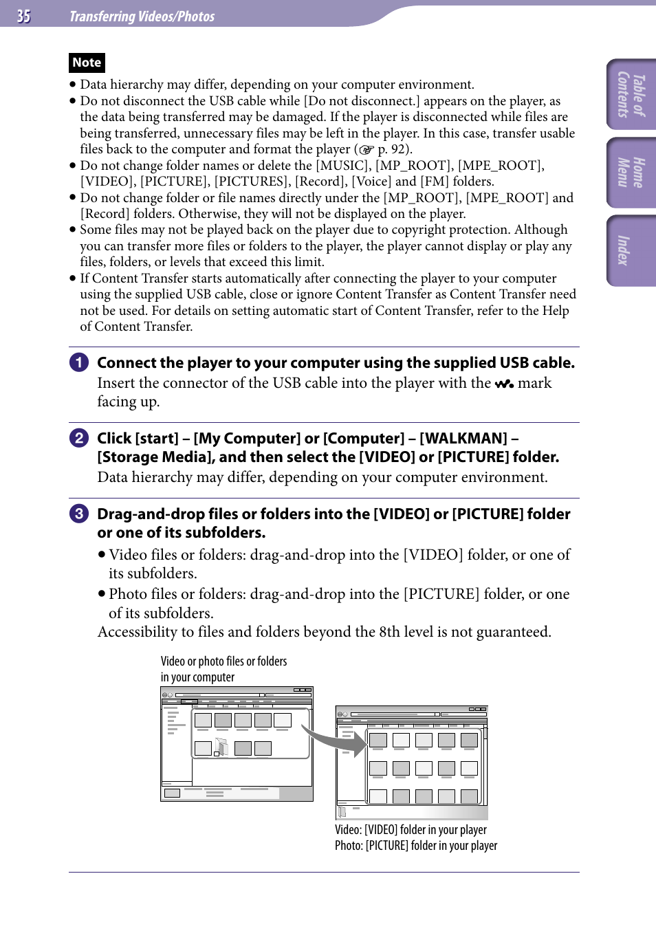 Sony NWZ-S544 User Manual | Page 35 / 134