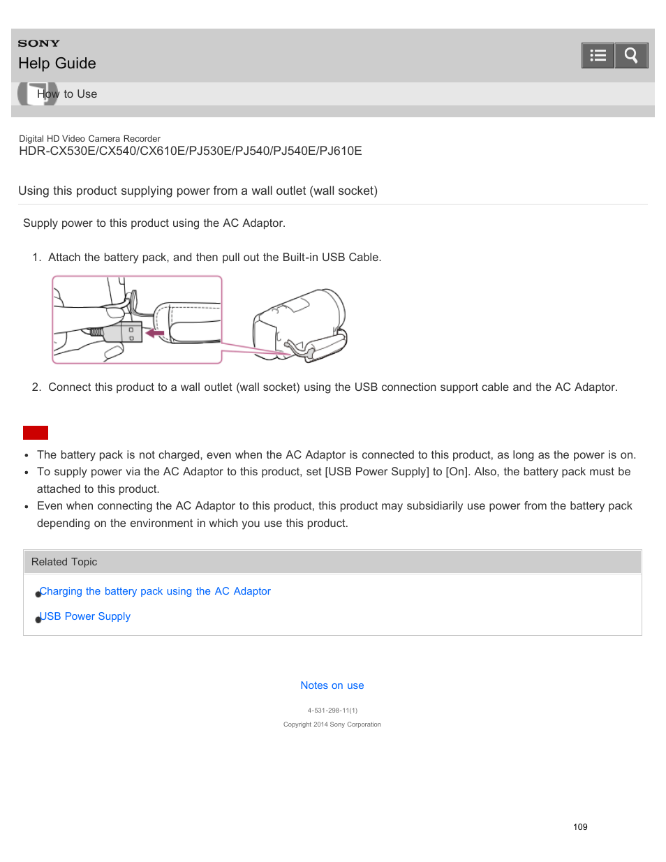 Help guide | Sony HDR-PJ540 User Manual | Page 120 / 394