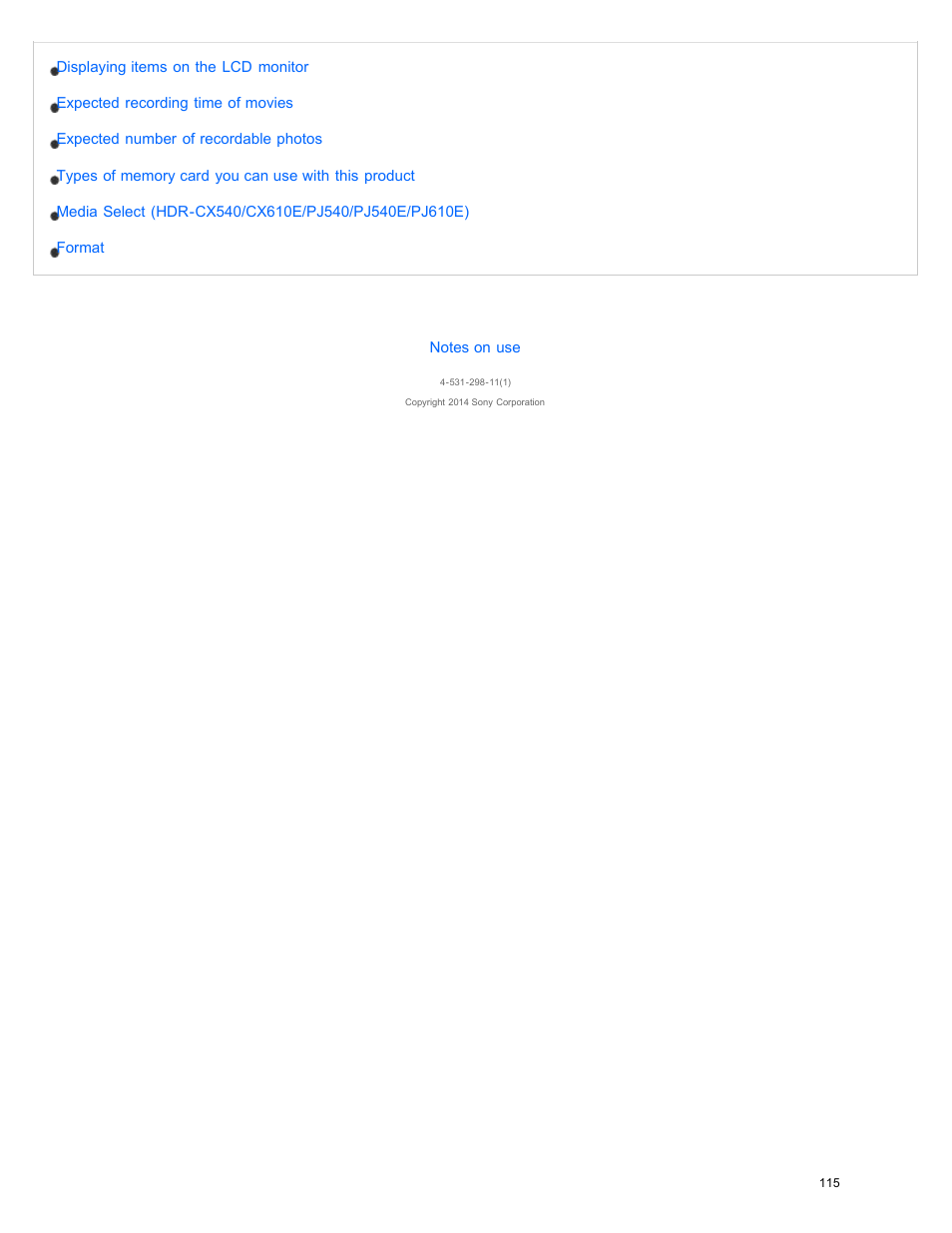 Sony HDR-PJ540 User Manual | Page 126 / 394