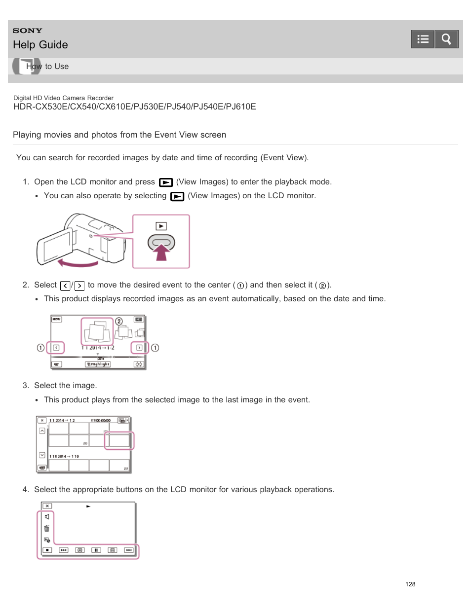 Help guide | Sony HDR-PJ540 User Manual | Page 139 / 394