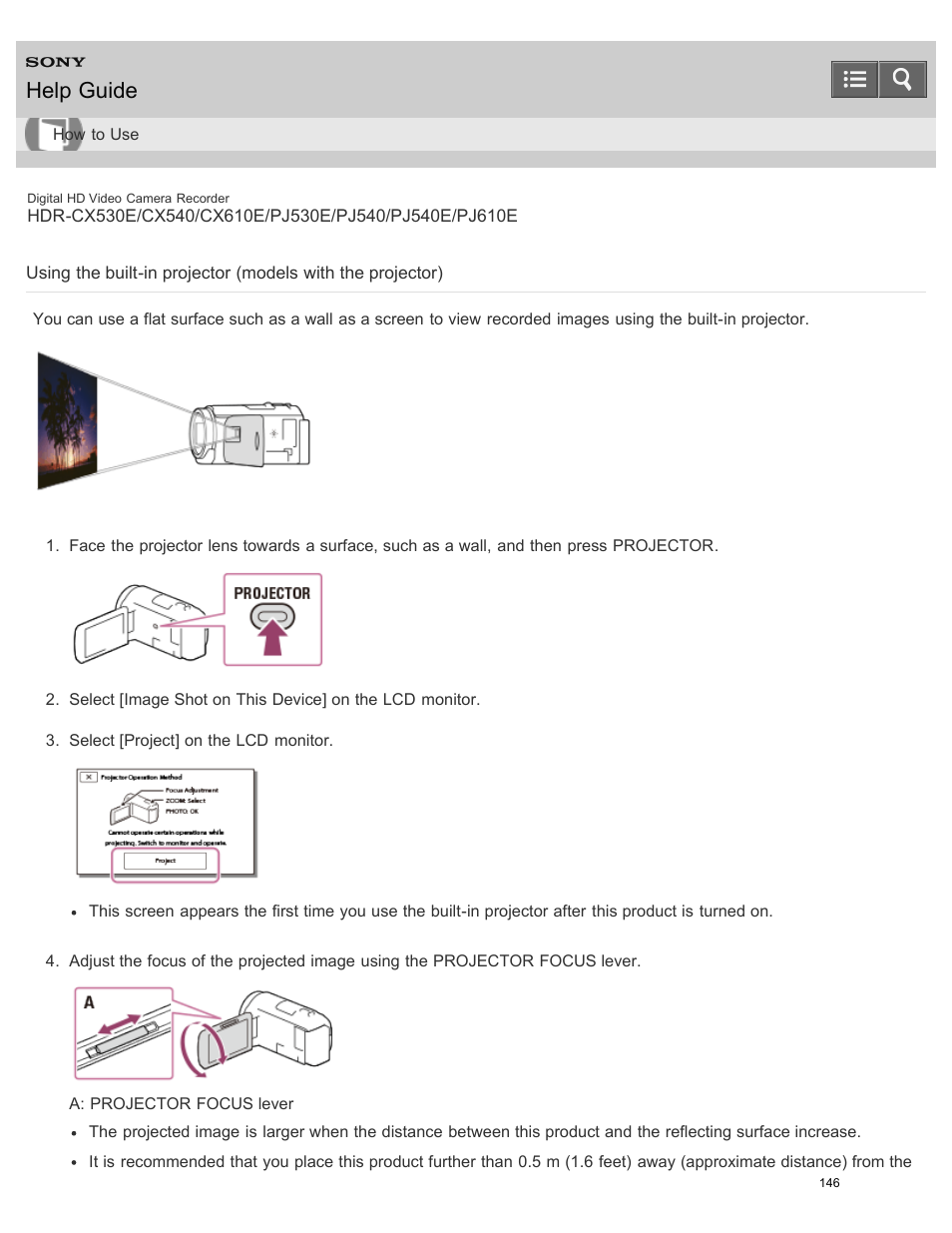 Help guide | Sony HDR-PJ540 User Manual | Page 157 / 394