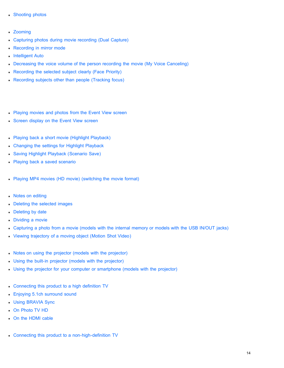 Sony HDR-PJ540 User Manual | Page 25 / 394