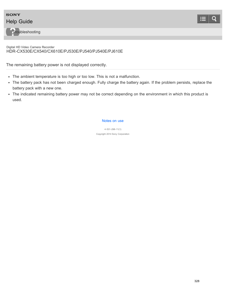 Help guide | Sony HDR-PJ540 User Manual | Page 339 / 394