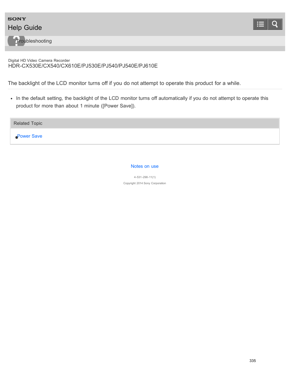 Operate this product for a while, Help guide | Sony HDR-PJ540 User Manual | Page 346 / 394