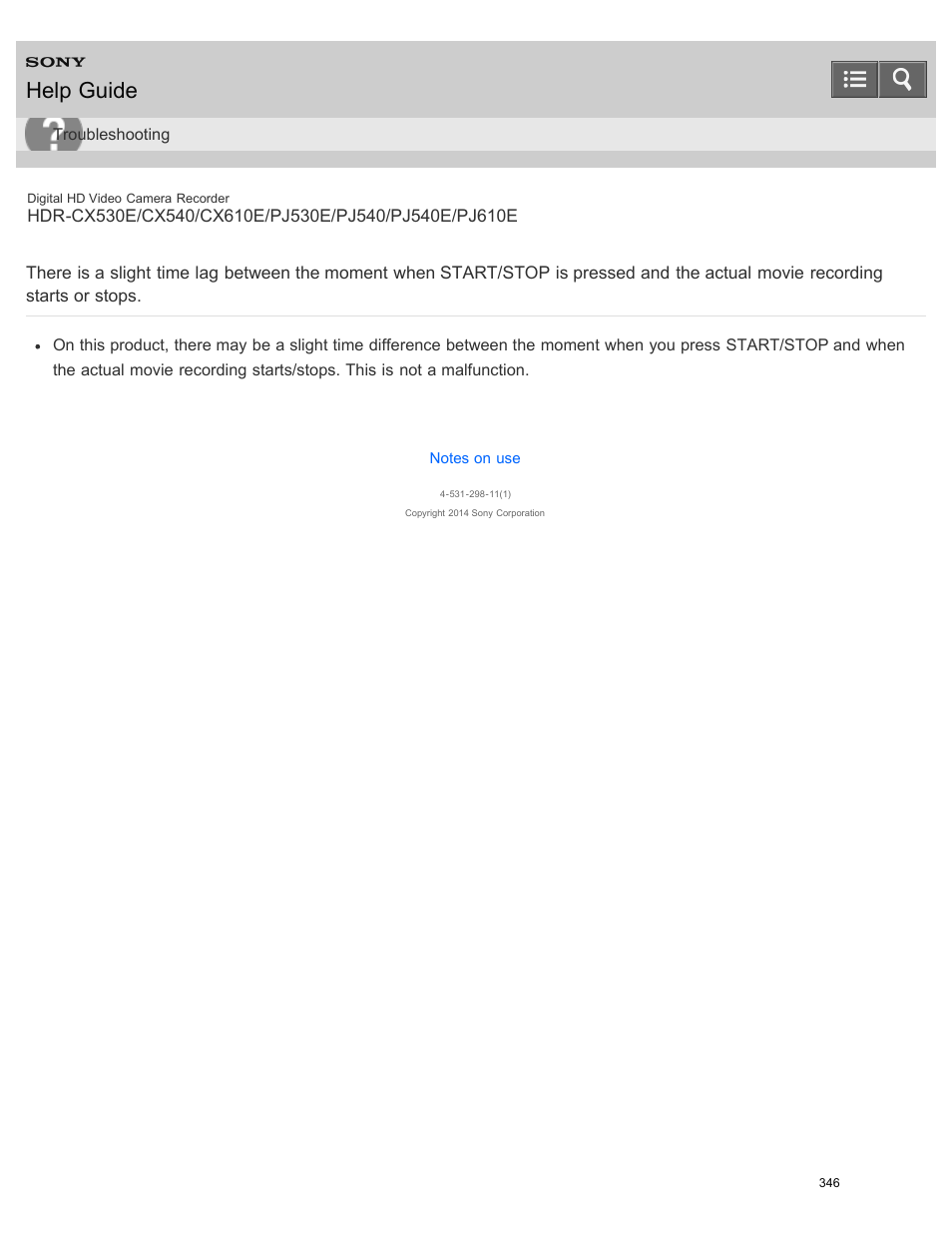 Help guide | Sony HDR-PJ540 User Manual | Page 357 / 394