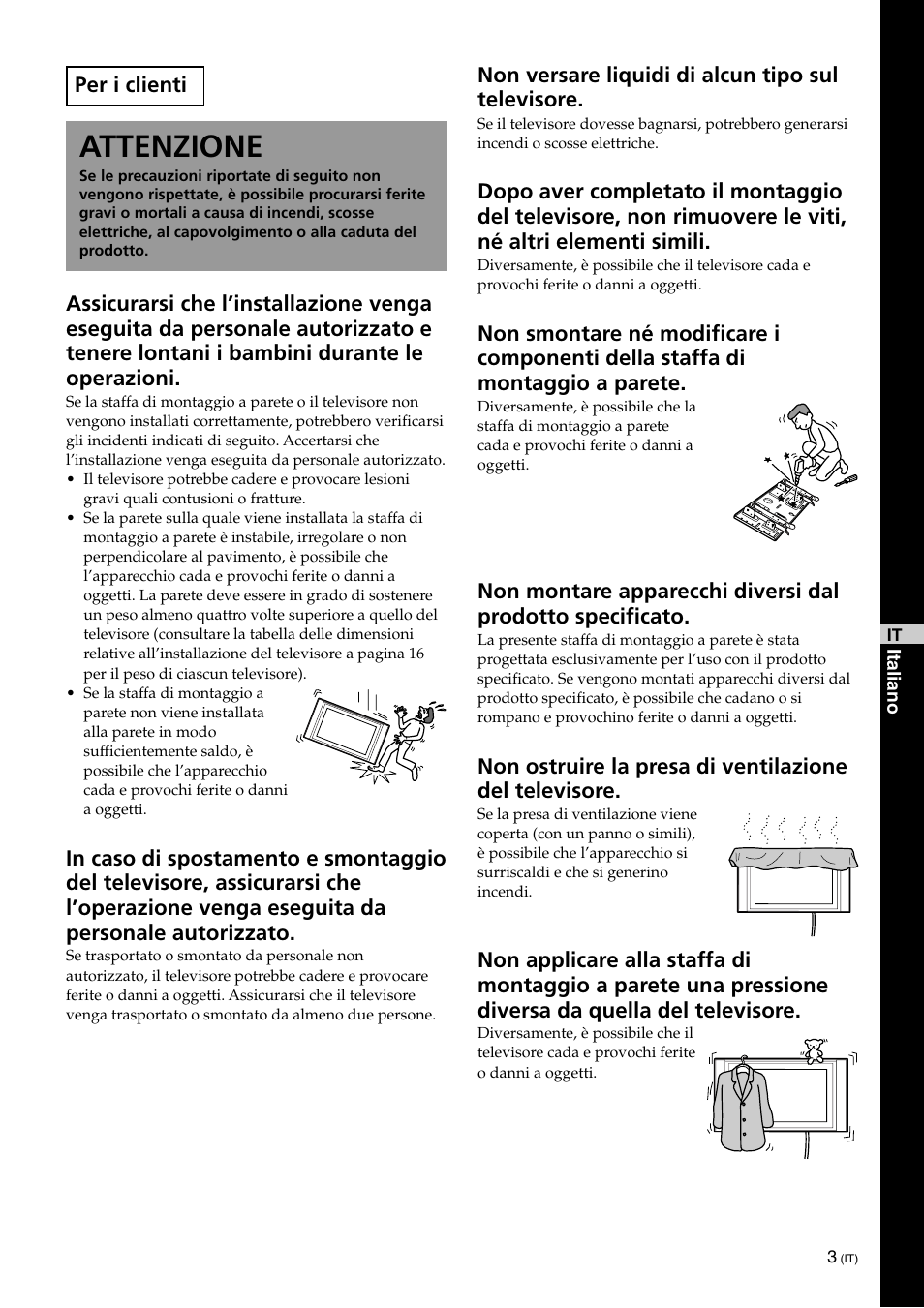 Attenzione | Sony KLV-32U100M User Manual | Page 83 / 100