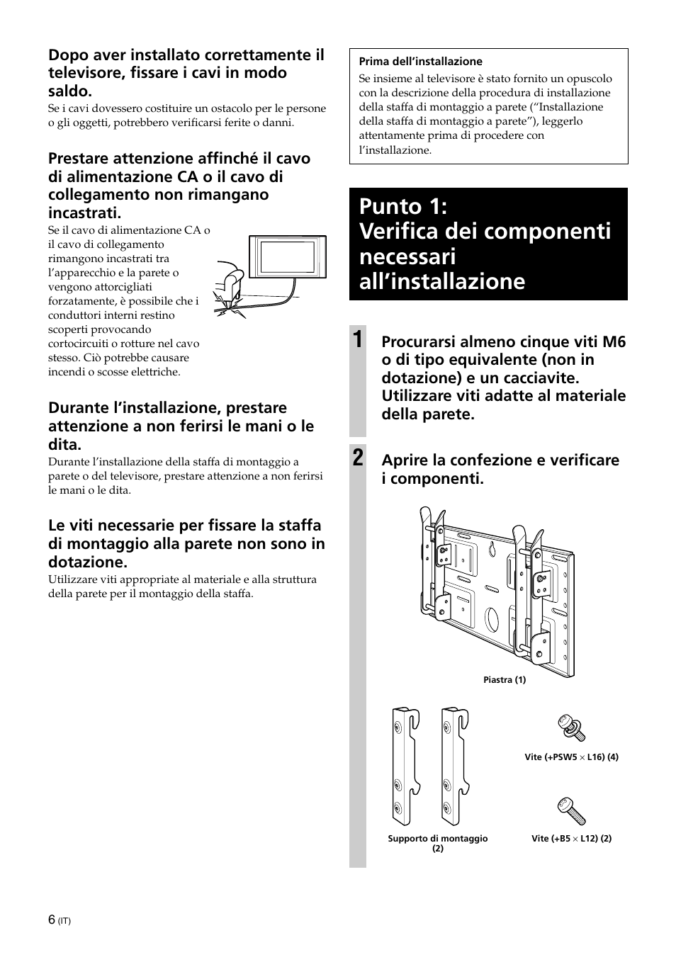 Aprire la confezione e verificare i componenti | Sony KLV-32U100M User Manual | Page 86 / 100