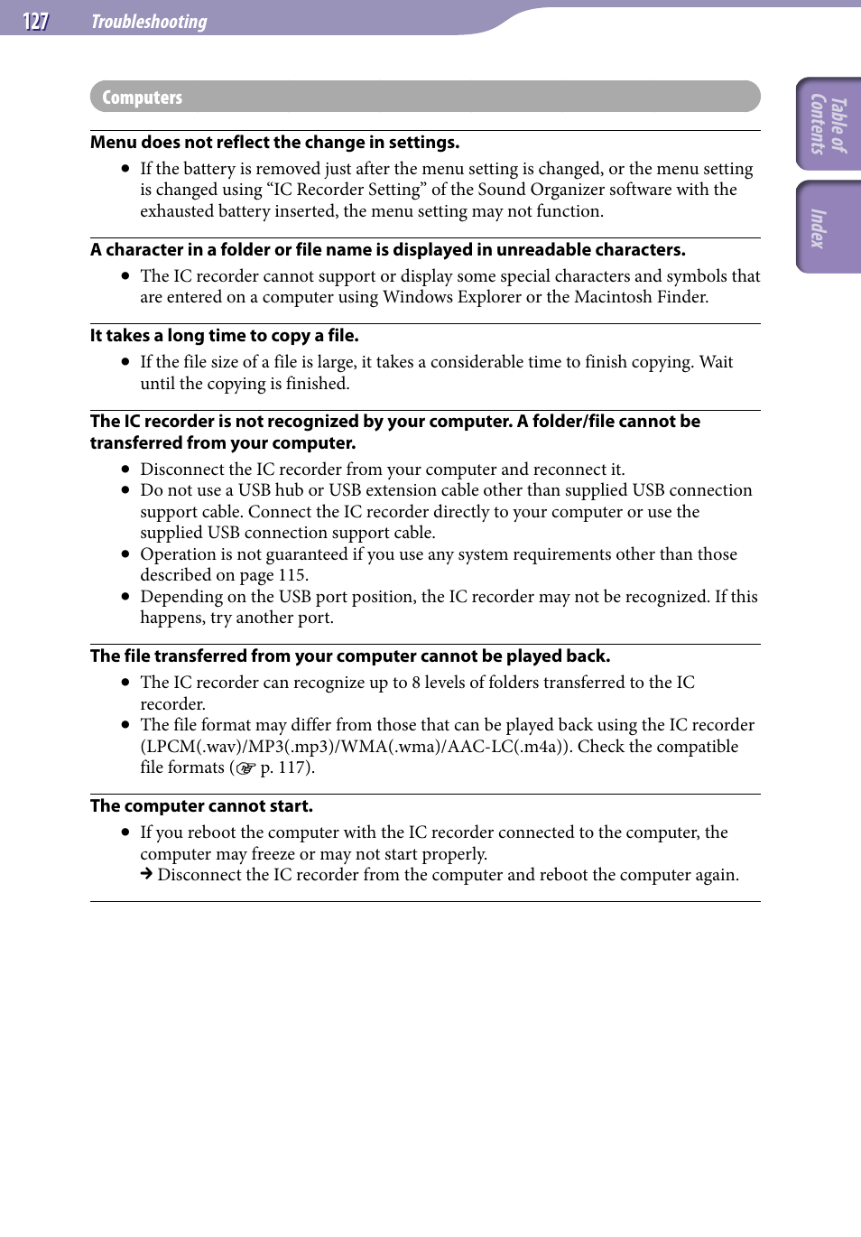 Sony ICD-UX523BLK User Manual | Page 127 / 140